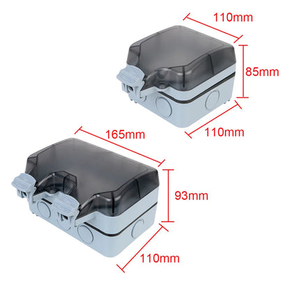 Double EU Socket Power Supply Switch Socket 16A Outdoor Wall Power Socket With USB Charging for Home& Garden IP66 Weatherproof