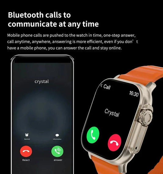 New Watch T10 Ultr Smart Watch Men 49mm 2.09 Inch NFC Women GPS Track Bluetooth Call BT Music Games Wireless Charging Smartwatch