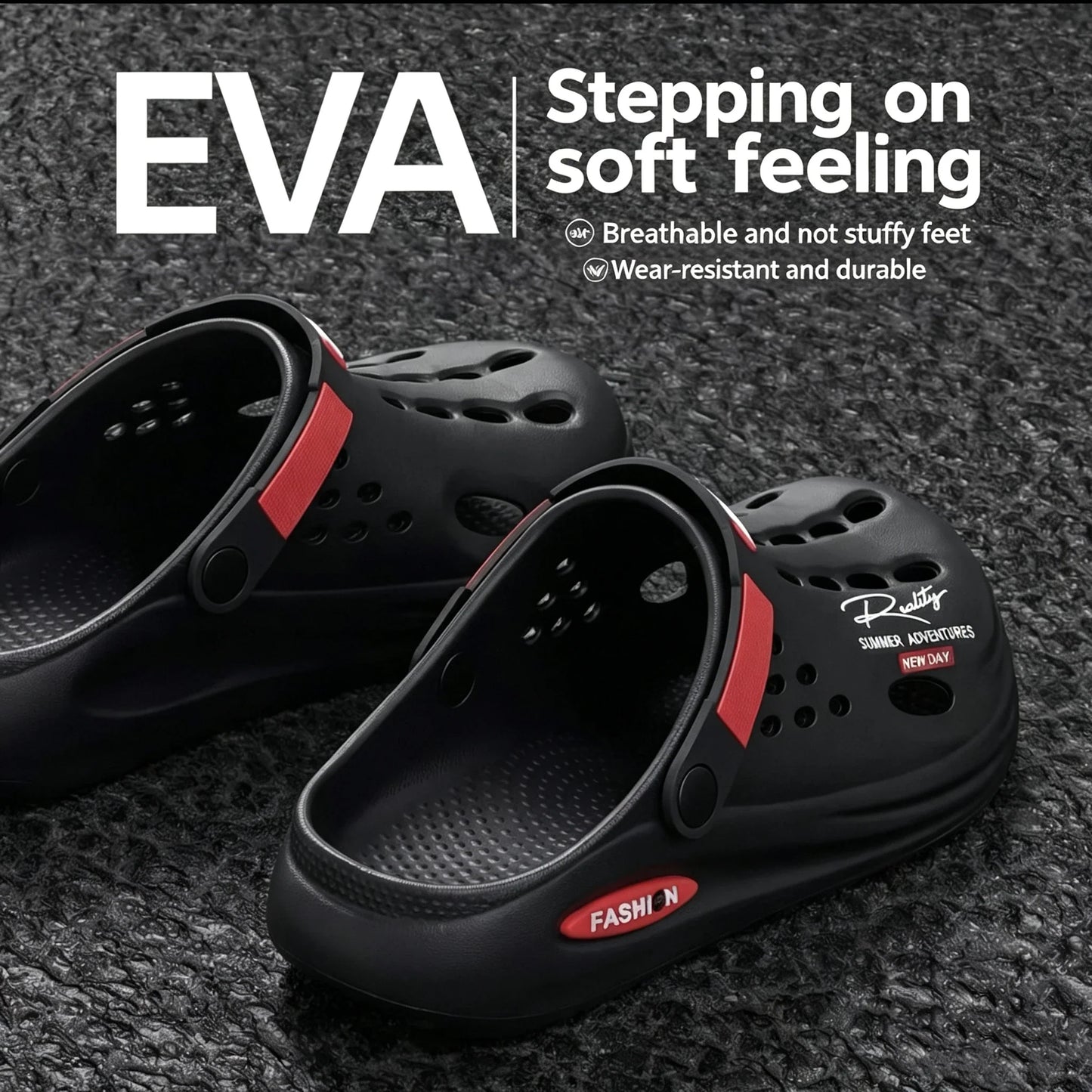 Men's Slippers EVA Hole Mens Mules Non-Slip Slippers thick Soft Platform Slide Fashion Comfortable Men's Sandals Summer Shoes
