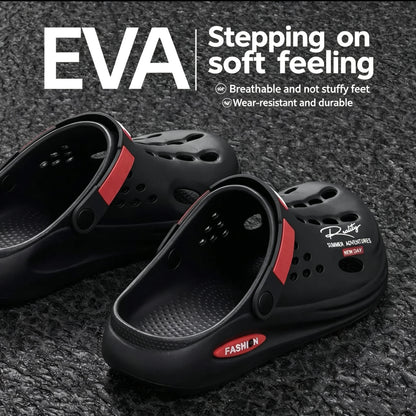 Men's Slippers EVA Hole Mens Mules Non-Slip Slippers thick Soft Platform Slide Fashion Comfortable Men's Sandals Summer Shoes