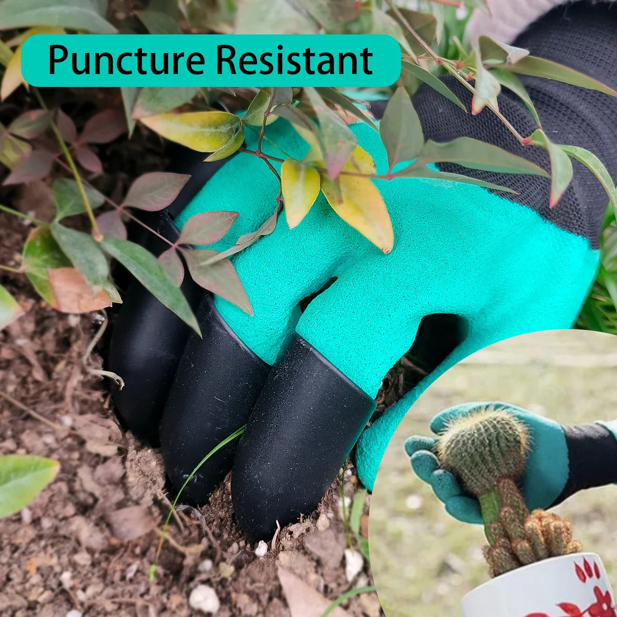 Garden Gloves with Claws Chicken Coop Cleaning for Digging Pruning Poking All in One Gardening Tool Durable Hand Protectors