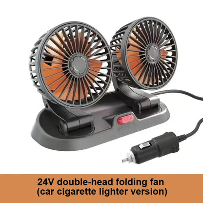 5V/12V/24V Car Fan Cooling Dual/Three Head USB Cooler Adjustable Auto Cooler Air Fan Car Accessories Wind Regulation