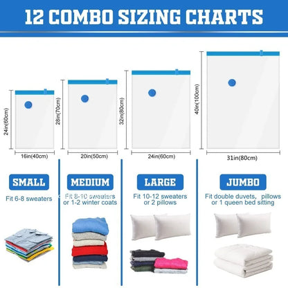 1-10pcs Thickened Vacuum Compression Bag,Transparent Quilt Vacuum Bags, Storage Bags, Household Clothing Storage and Sorting Bag