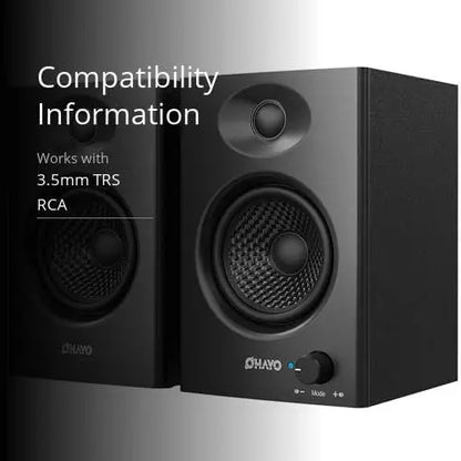 OHAYO 60W Computer Speakers for Music Gaming, Active Bluetooth 5.3, Stereo 2.0 Speakers for Desktop PC or Laptop, Aux RCA Input