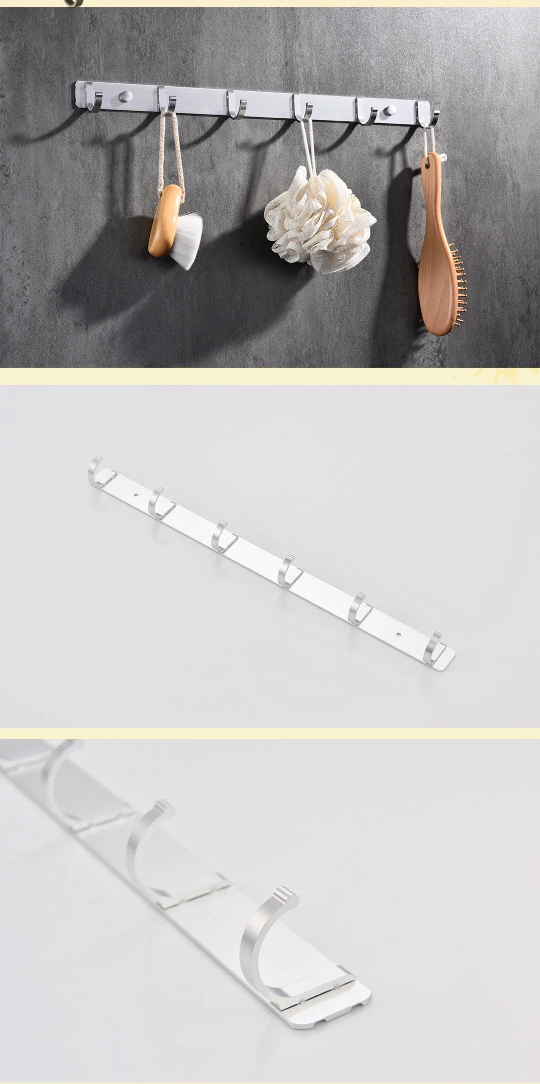 Space Aluminum With Multiple Robe Hooks Hanging Clothes Key Storage Hooks Save Space Towel Rack With Hook Bathroom Accessories
