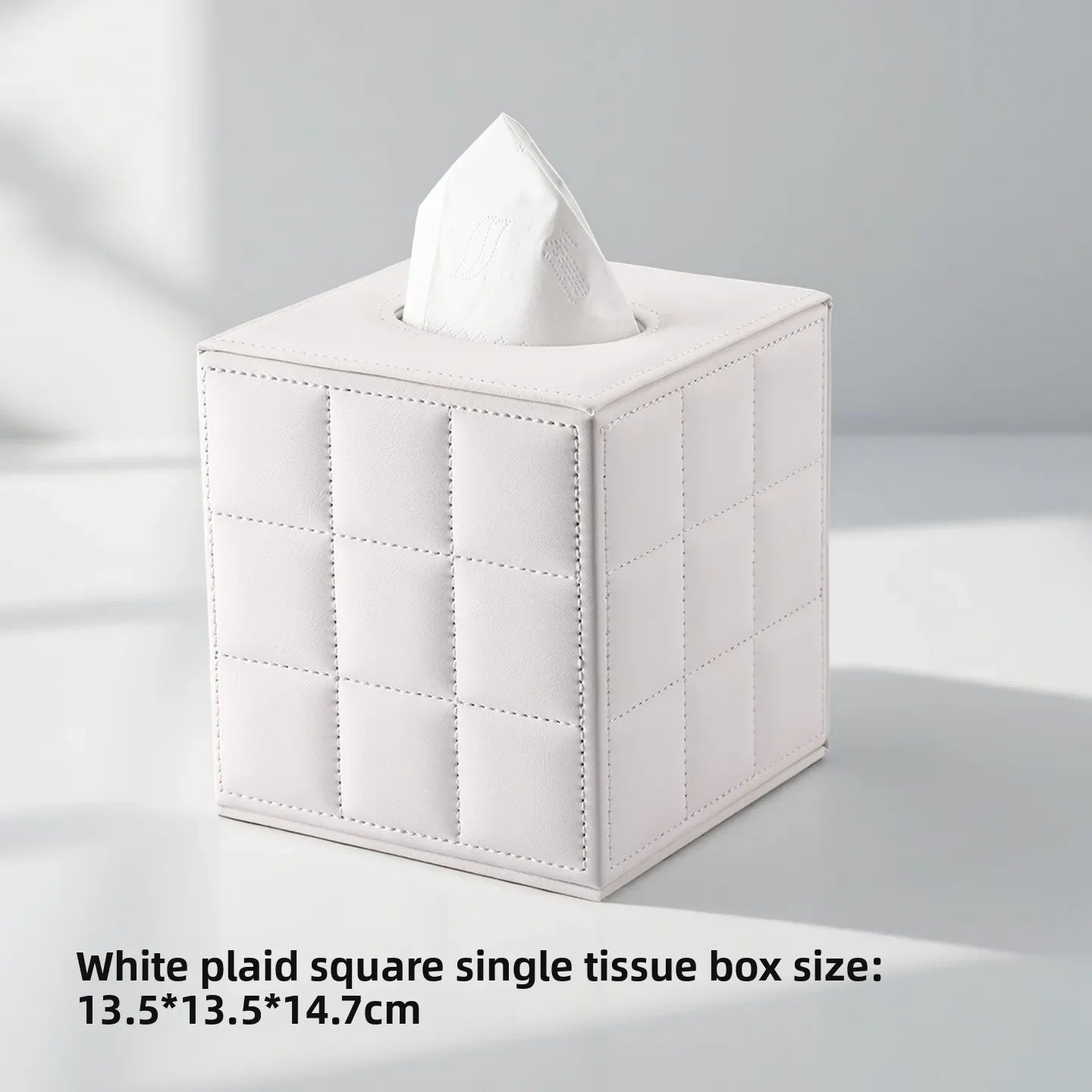 Elegant PU Leather Square Tissue Holder for Coffee Table, Decorative Napkin Paper Case for Home Hotel Restaurant Living Rooms