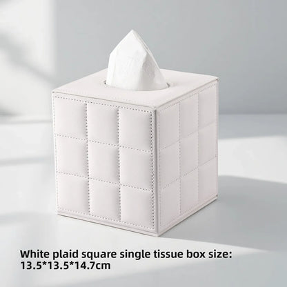 Elegant PU Leather Square Tissue Holder for Coffee Table, Decorative Napkin Paper Case for Home Hotel Restaurant Living Rooms