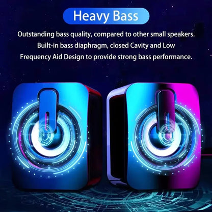Computer Speakers PC Sound Box HIFI Stereo Microphone with LED Light for Desktop Computer Surround Music RGB Gaming Speakers