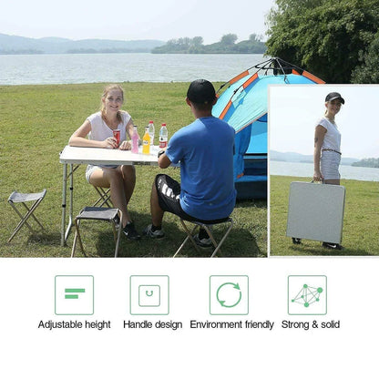 120cm Folding Picnic Table, Aluminum Alloy Camping Table that Fold Up,Portable Fold Away Garden Beach Barbecue BBQ Table,Outdoor