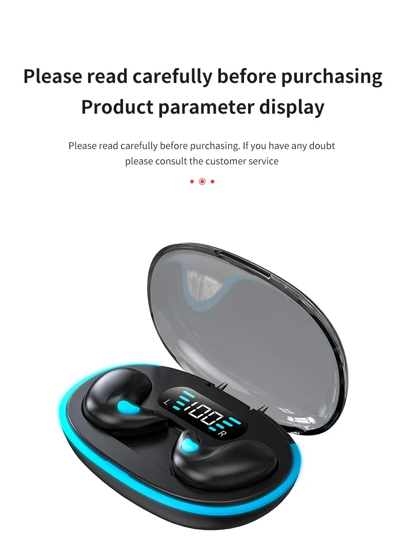 Sleep Wireless Earphone TWS Bluetooth 5.3 Headphones Hidden Earbuds IPX5 Waterproof Noise Reduction Sports Headset