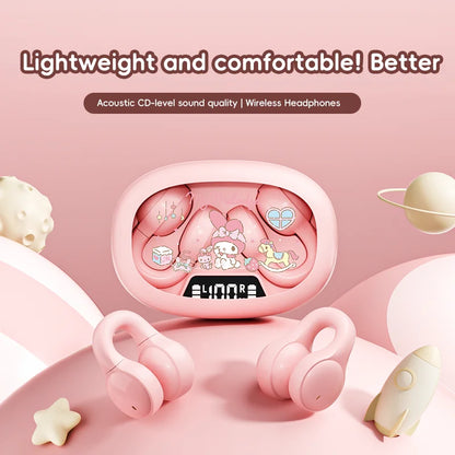 X53 Wireless Headphones Bluetooth Headset Smart Digital Display Volume Adjustment Cute Cartoon Ear Clip Wearing Comfortable