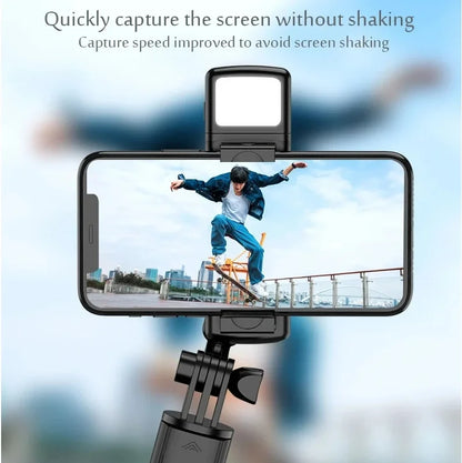Cell Phone Selfie Stick Tripod Bluetooth Remote Wireless Selfi Stick Phone HolderStand with Beauty Fill Light for Phone