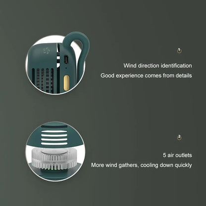 Whirlwind Leafless Mini Fan With Portable Button Design USB Charging Silent Portable Mini Fan For Home And Outdoor Travel