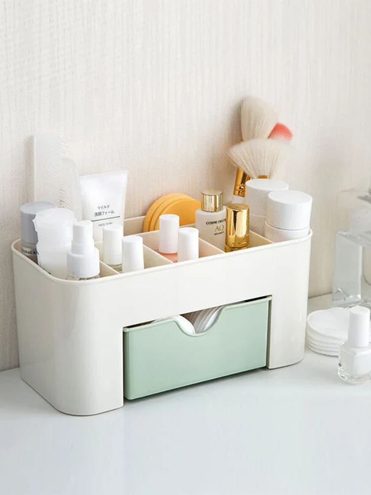 Makeup Organizer Storage Box With Drawer Cotton Swab Stick Storage Case Lipstick Organizer Brush Holder Makeup Acrylic Plastic