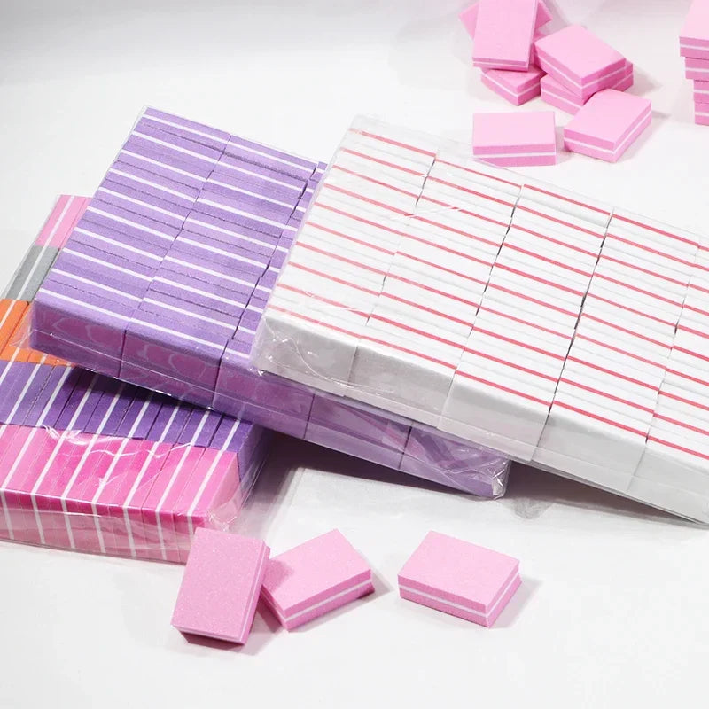 10-100psc Mini Buffing Sanding Files Block Pedicure Care Nail Art Buffer Polish Manicure Pedicure Nail File Tools Nail Charm new