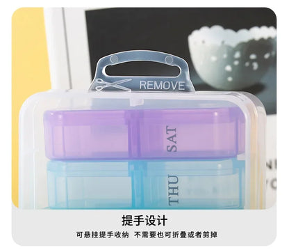 1PC Weekly Pill Case Pillbox 7 Days Medicine Tablet Box Portable Travel Drugs Storage Organizer Secret Compartments Pill Box
