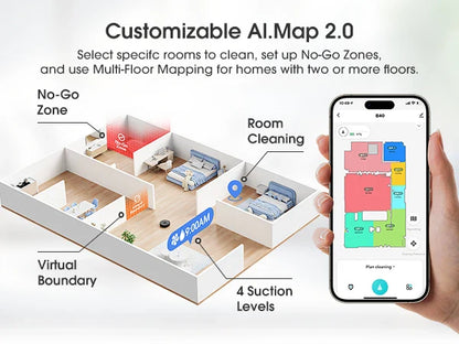 Lubluelu 6500Pa Sweeping Robot Vacuum Cleaner with Mapping Self Collection Dust App Control Dragging Cleaning Sweep Floor for Home Office