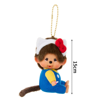 Monchhichi Plush Keychain Kawaii Monchichi Pendant Backpack Charms Cartoon Monchich Keyring Party Favor Gifts 키티 몬치치 モンチッチ