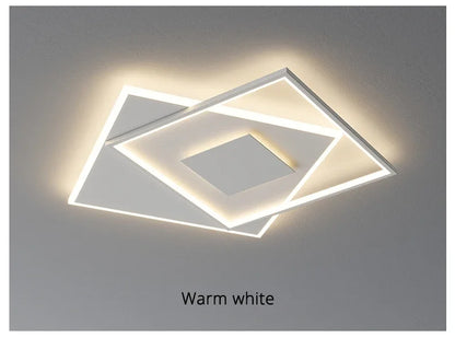 Modern Nordic Led Ceiling Light Square Minimalist Lamps for Kitchen Living Dining  Room Art Home Decoration Chandelier