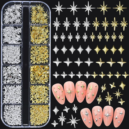 12Grid Shiny Silver Half Round Metal Caviar Bead Nail Rivets Charms 2/3/4/5/6/8mm Flatback Pearl Balls Nail Art Studs Y2k Decora
