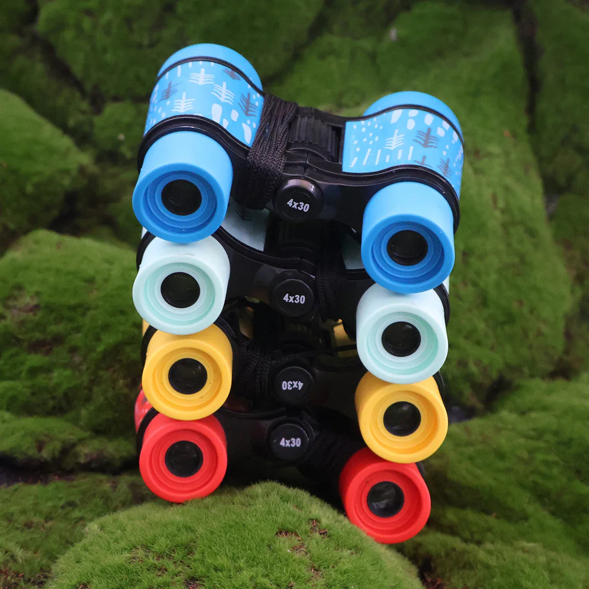 4x30 Binoculars Plastic Children Colorful Lightweight for Kids Contemporary Styling Compact Eyepiece Optical
