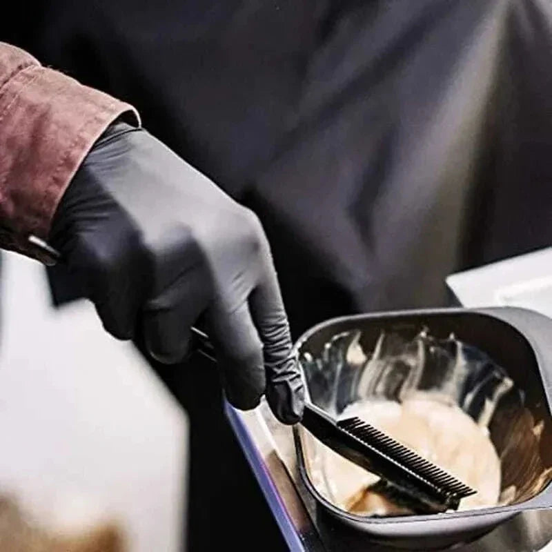 100/50/20PCS Black Nitrile Gloves Thickened Disposable Gloves for Cleaning Hairdressing  Waterproof Dishwashing Tattoo Gloves