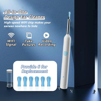 Visual Ear Wax Cleaner with Camera Safe Earwax Removal Endoscope with 5M Camera Luminous Otoscope Ear Cleaning Tools Ear Care