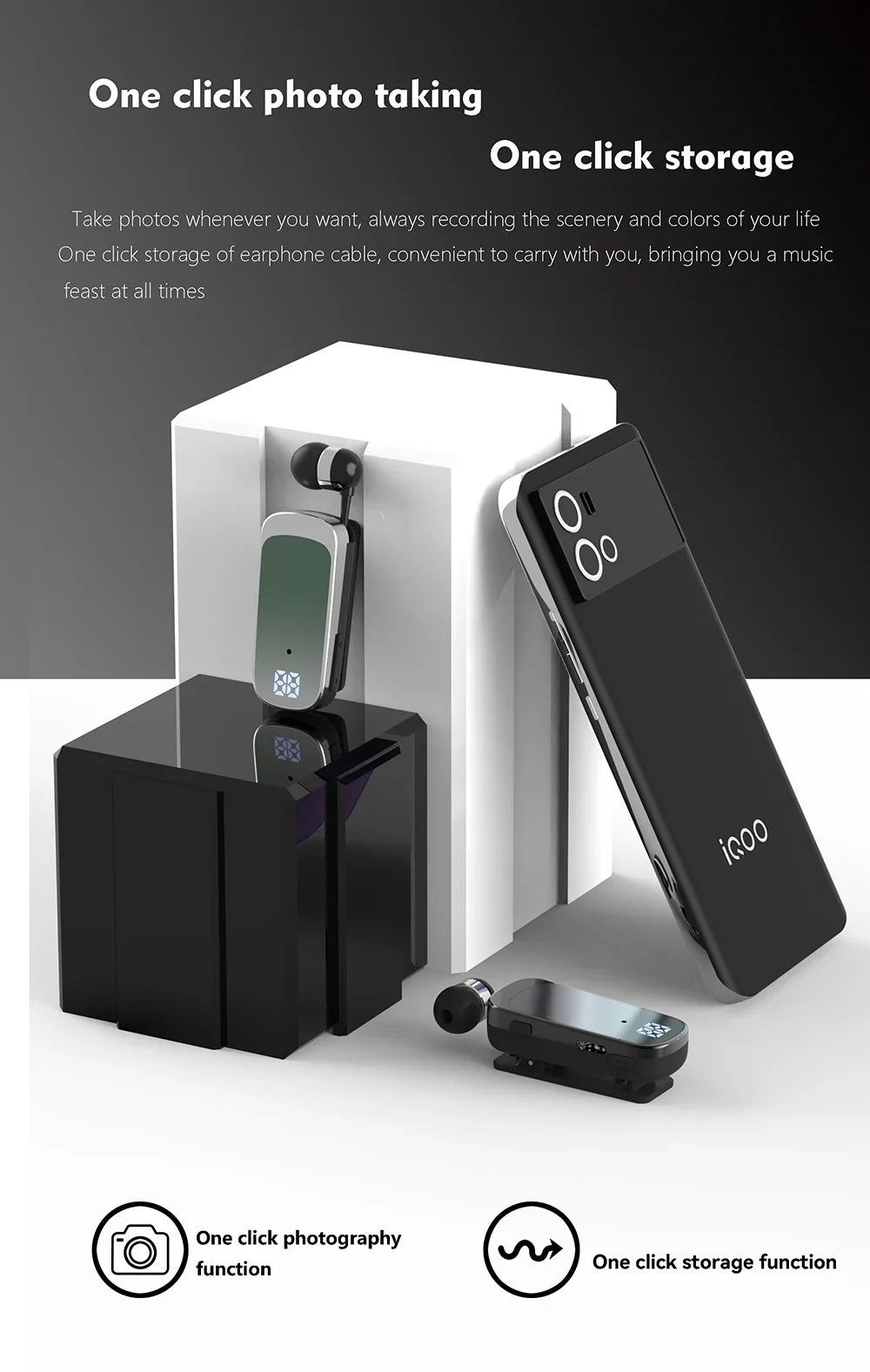 K65 20 Hours Work Time Mini Wireless Bluetooth Headset handsfree Call Remind Vibration Sport Clip Driver Earphone F920 K55 F580