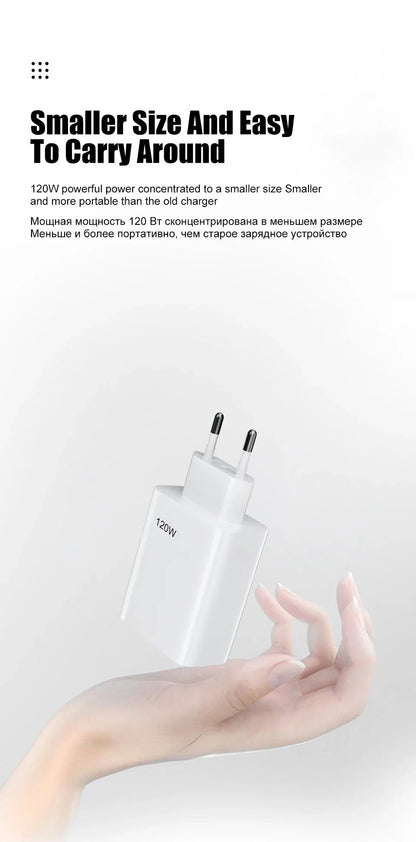 Original  Xiaomi 120W Charger Turbo Charge EU US Adapter 1M 6A Usb Type C Cable For Poco X5 X4 F5 Pro Mi 13 12 11 Lite Mix Fold