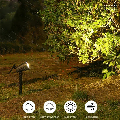9 LED Solar Spot Lights Outdoor RGB Solar Landscape Lights IP65 Waterproof Brightness Adjustable for Garden Yard Palm Trees