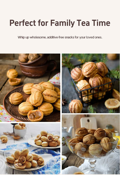 Electric Walnut Cake Waffle Maker With Nuts 12 Holes Cooking Kitchen Biscuits Making for Baking Business Nuts Waffle