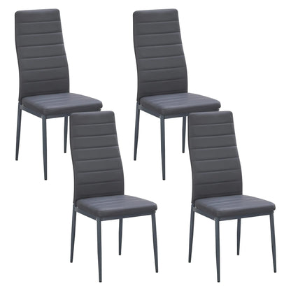 Modern Dining Chairs, Kitchen Chair Leather with Metal Legs and Foot Pads,Thick Padded Seats,Backrest Set
