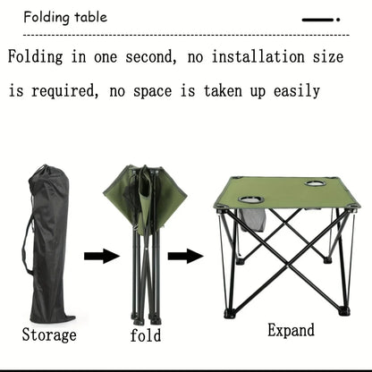 Portable Foldable Beach Table Hollow Edge Cloth Dining Table Waterproof Outdoor Camping Picnic Desk for Sand Garden