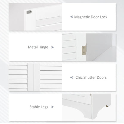 MDF Freestanding 6-Tier Bathroom Storage Cabinet White | UK