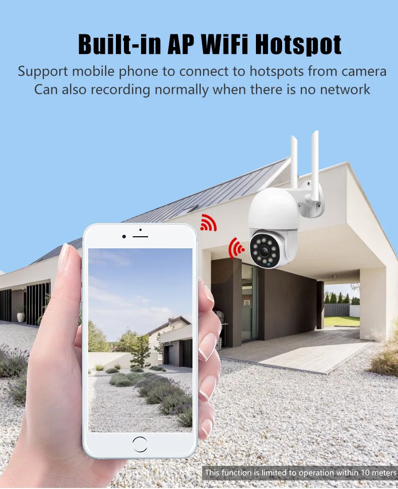 2MP 1080P Eseecloud APP  Full Color Wireless PTZ  IP Dome Camera AI Humanoid Motion Detection Home Security CCTV Monitor