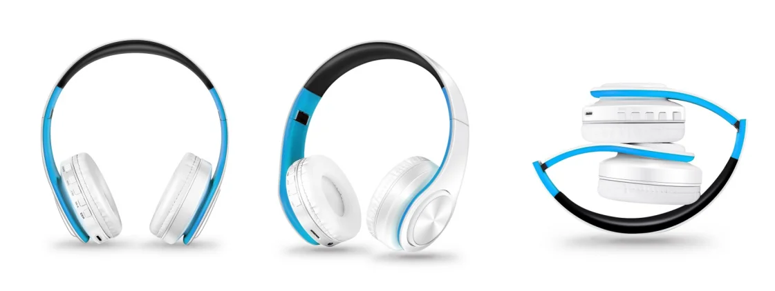 Men Gift Gold Wireless Headphones Bluetooth Earphone Stereo Headset Game with Build-in MIC with Universal for Android and iOS