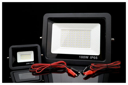 DC12V Led Flood Light 20W 30W 50W 100W Outdoor Floodlight Spotlight IP66 Waterproof Light Reflector Portable 12 Volt Led Lights