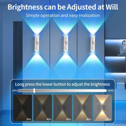 LED Night Light with Motion Sensor Wall Lamp Rechargeable RGB Gradient Ambient Night Lights Magnetic Sunset Lamp Room Decoration