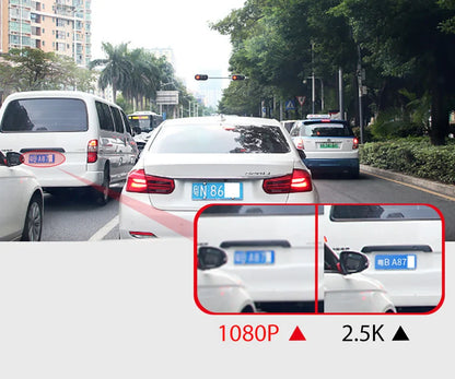 E-ACE 2.5K Mirror Camera For Car Touch Screen Video Recorder Rearview Mirror Dashcam 1440P GPS Wifi 24H Parking DVR Black Box