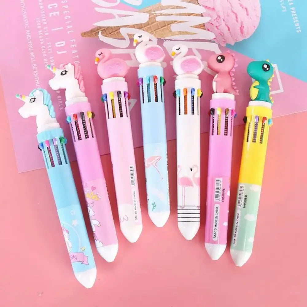 5-20 Pcs10 Color Cartoon Pen Kids Gifts Birthday Party Children's Prizes Christmas Wedding Guest Gifts Carnival Party Gift Pack