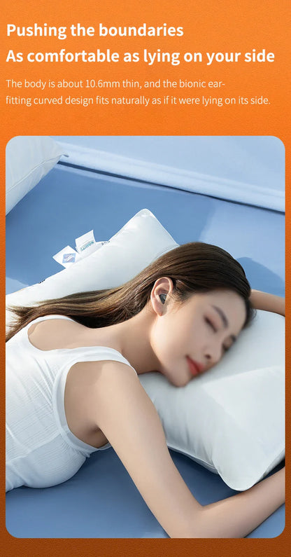 Waterproof Wireless Bluetooth 5.3 Headsets Mini headset Painless Call Noise Cancelling Thin Headphones Fit for Sleeping/Sports
