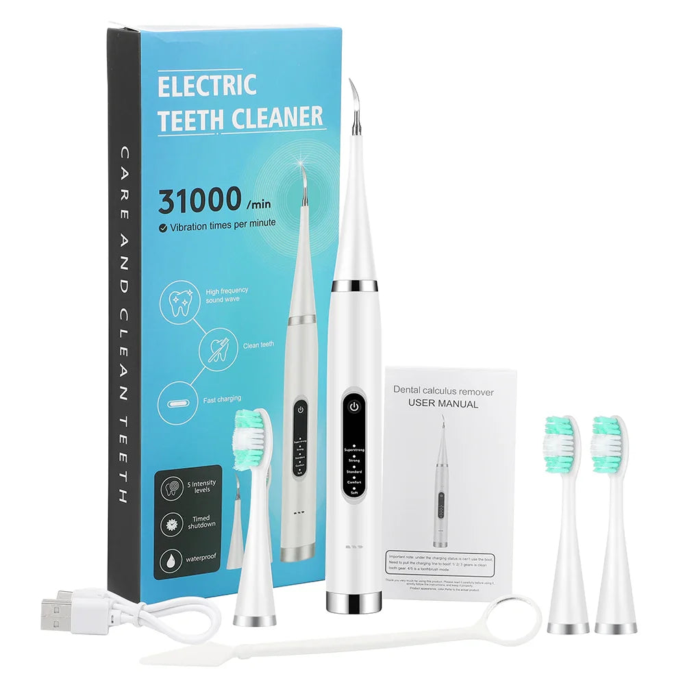 Electric Dental Scaler For Teeth Tartar Stain Tooth Calculus Remover Electric Teeth Plaque Cleaner Dental Stone Removal