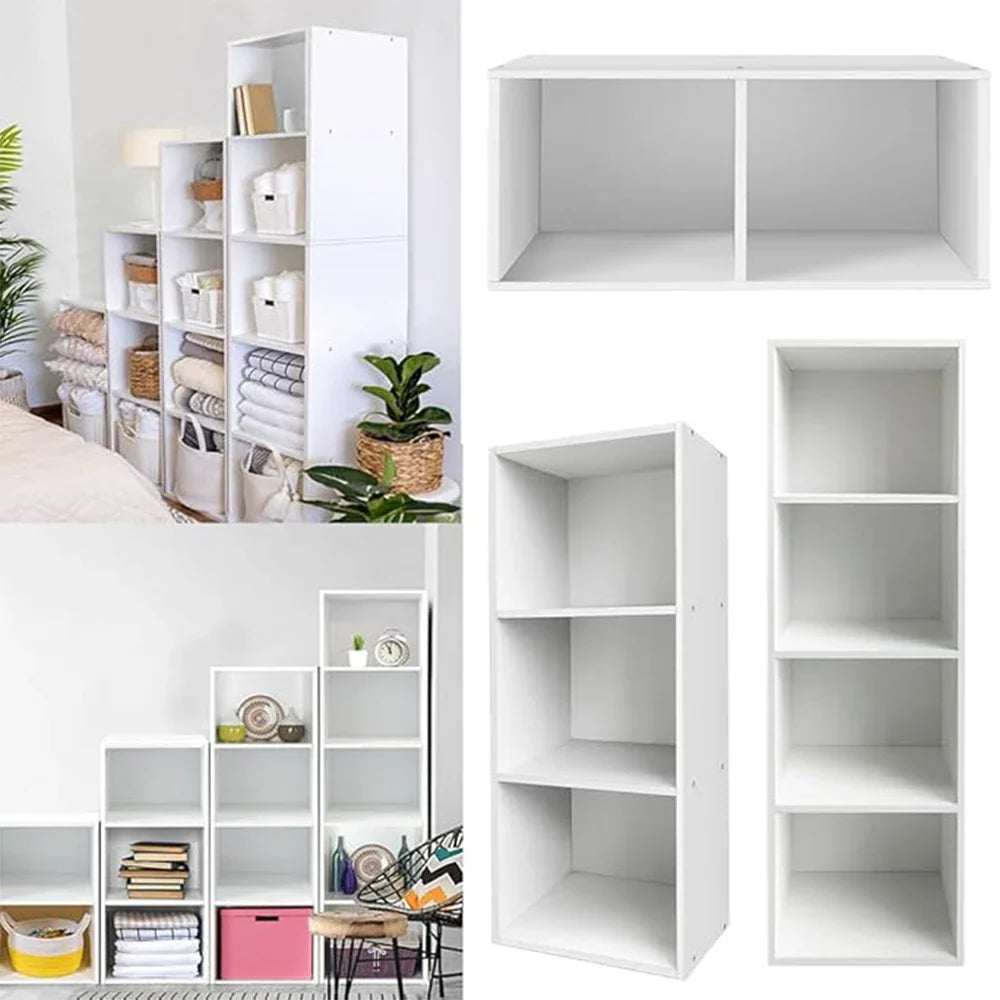 Cube Bookcase, 5 Tier Storage Cabinet, Wooden Display Shelf, Floor Standing Cabinet, Office, Living Room, Bedroom Furniture