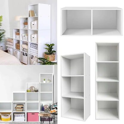 Cube Bookcase, 5 Tier Storage Cabinet, Wooden Display Shelf, Floor Standing Cabinet, Office, Living Room, Bedroom Furniture