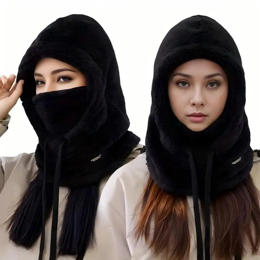 Warm Thermal Windproof Balaclava Ski Hood Motorcycle Face Cover Polar Fleece Adjustable Cycling Neck Cover Full Face Mask Winter