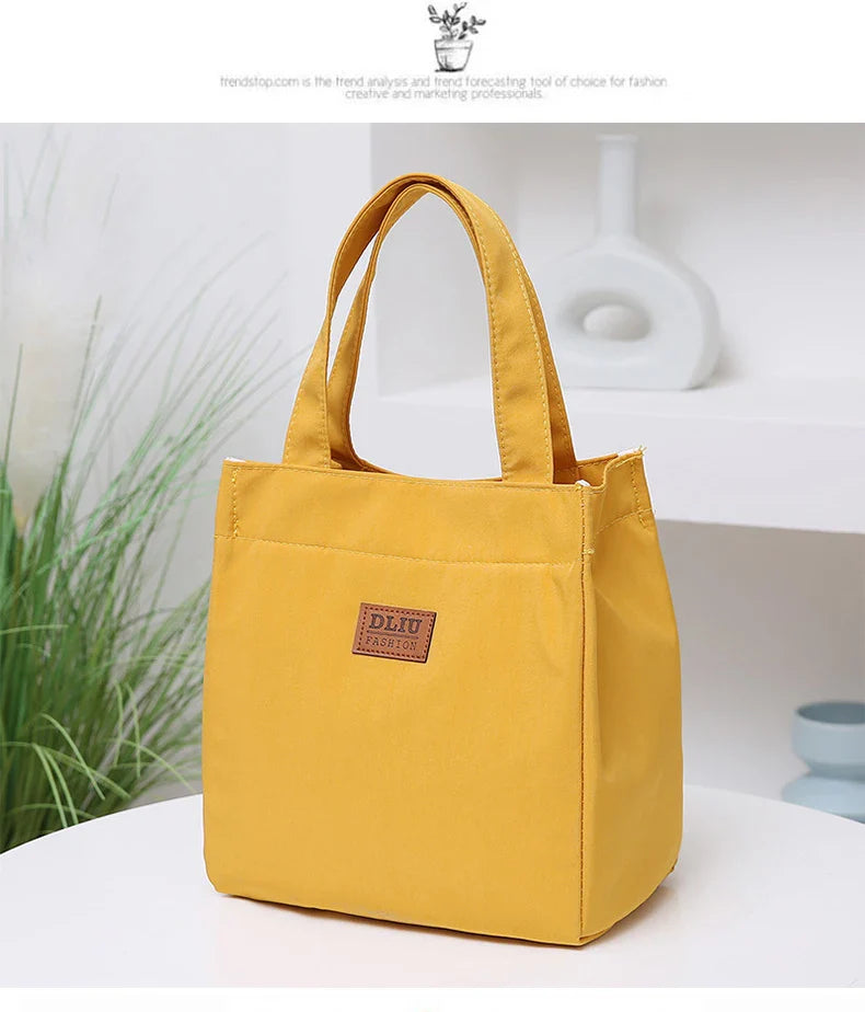 Large Capacity Lunch Bag with Aluminum Foil Insulation for Work, Simple and Practical Top Handle Bag