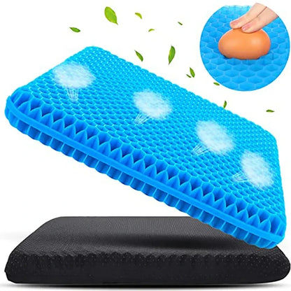 Gel Seat Cushion Double Thick Egg Gel Summer Cushion for Pressure Relief Breathable Chair Pad Car Seat Office Chair Soft Cushion