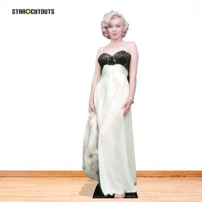Marilyn Monroe  White Gown and Fur Cardboard Cut Out Height 169cm