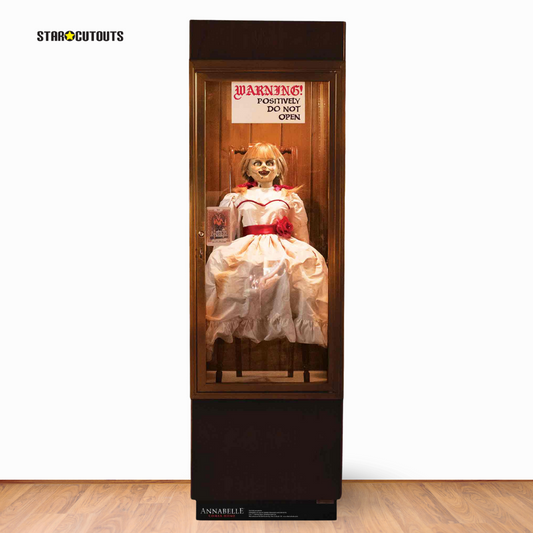 SC1540 Annabelle Possessed Doll Glass Case Cardboard Cut Out Height 177cm