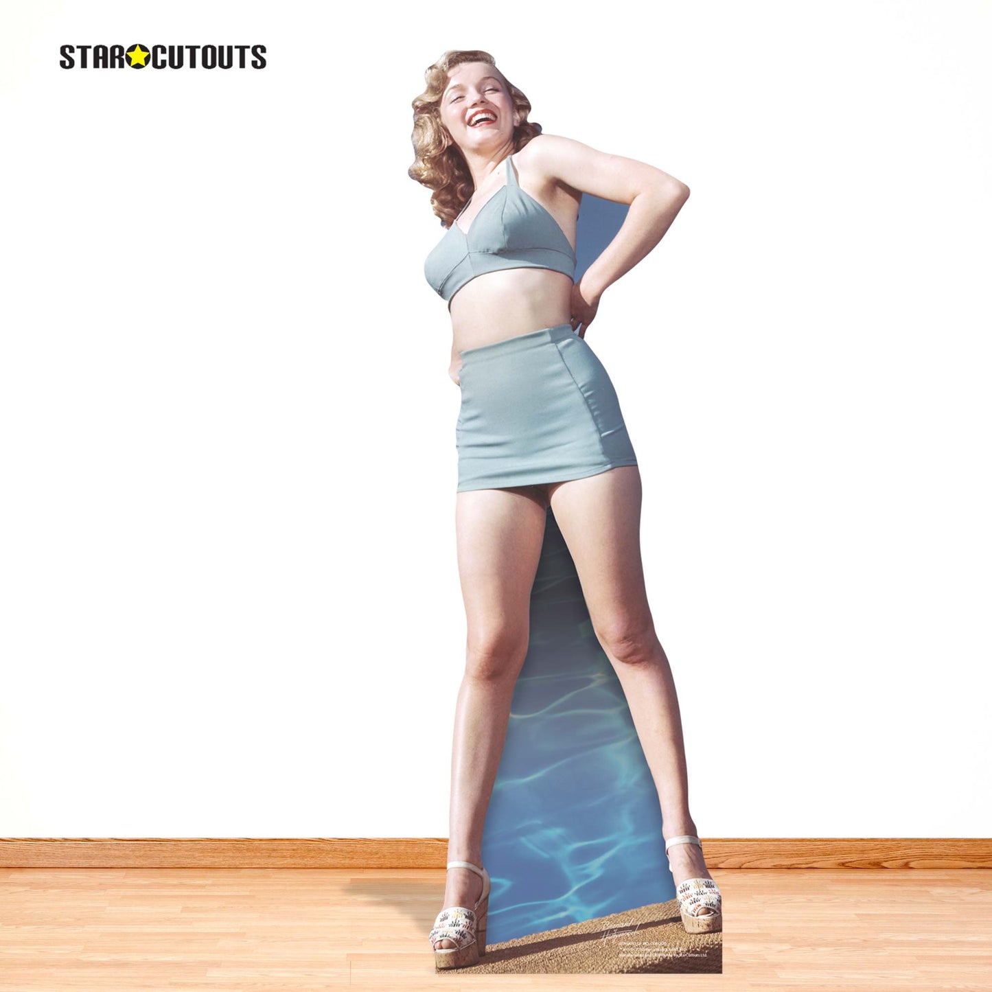 Marilyn Monroe Blue Bikini Cardboard Cut Out Height 170cm